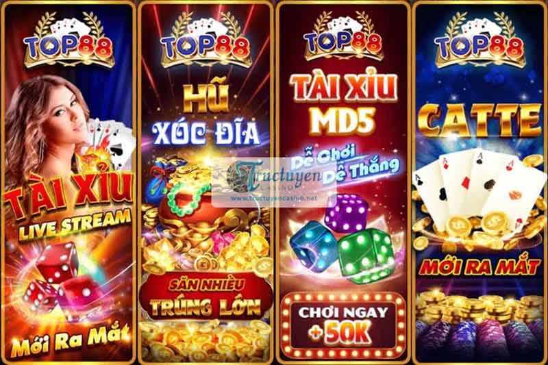 Đa dạng game bài đổi thưởng online trên Top88