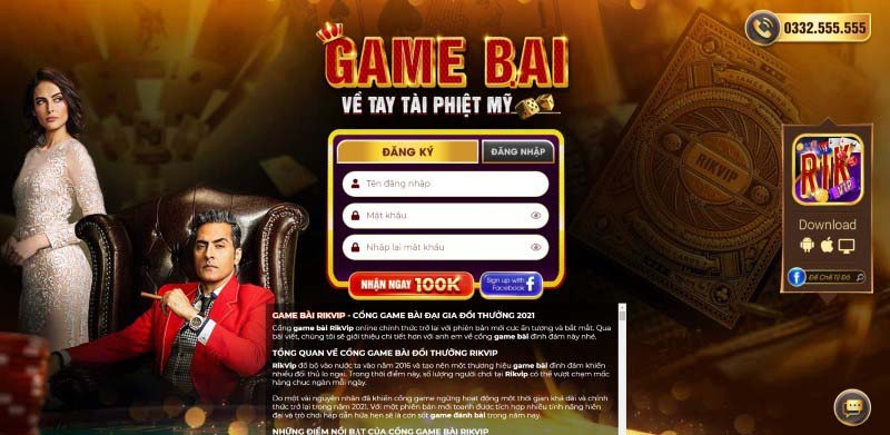 đăng nhập rikvip để trải nghiệm nhiều tựa game hay và hấp dẫn