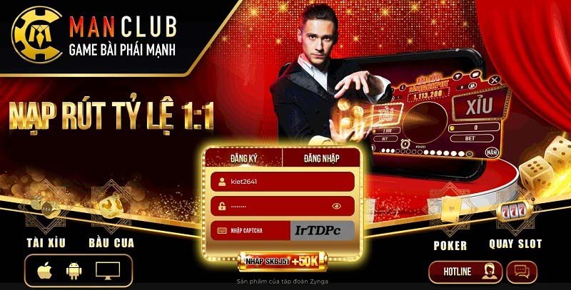 Man Club có hệ thống nạp rút tiền đa dạng