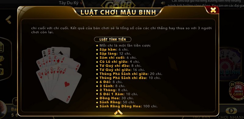 Cách chơi Mậu binh - tính điểm