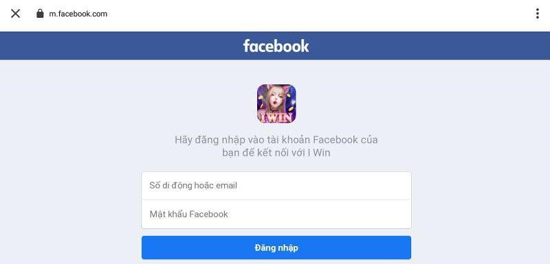 Liên kết IWin với Facebook cá nhân đăng ký tài khoản