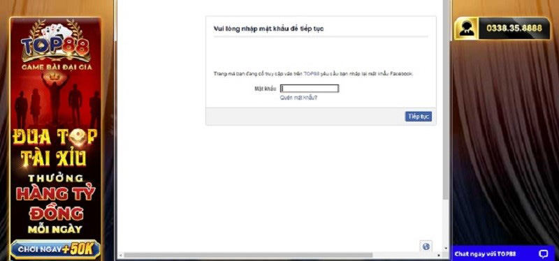 Hướng dẫn đăng ký tài khoản Top88 nhanh nhất bằng Facebook