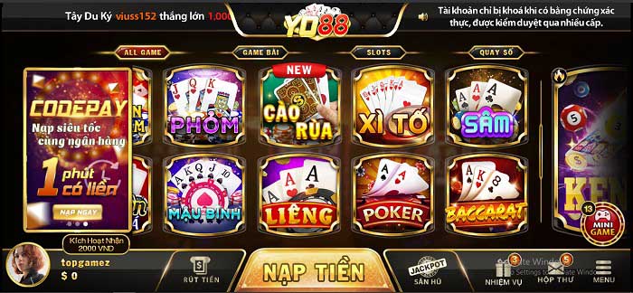 Nhiều siêu phẩm game bài cực đỉnh chỉ có tại Yo88