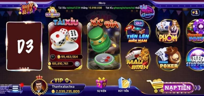 sức cuốn hút từ các tựa game bài tại rikvip